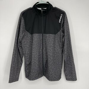 AND1‎ Mens Jacket Size Small Gray Black Full Zip Pockets Long Sleeve Activewear